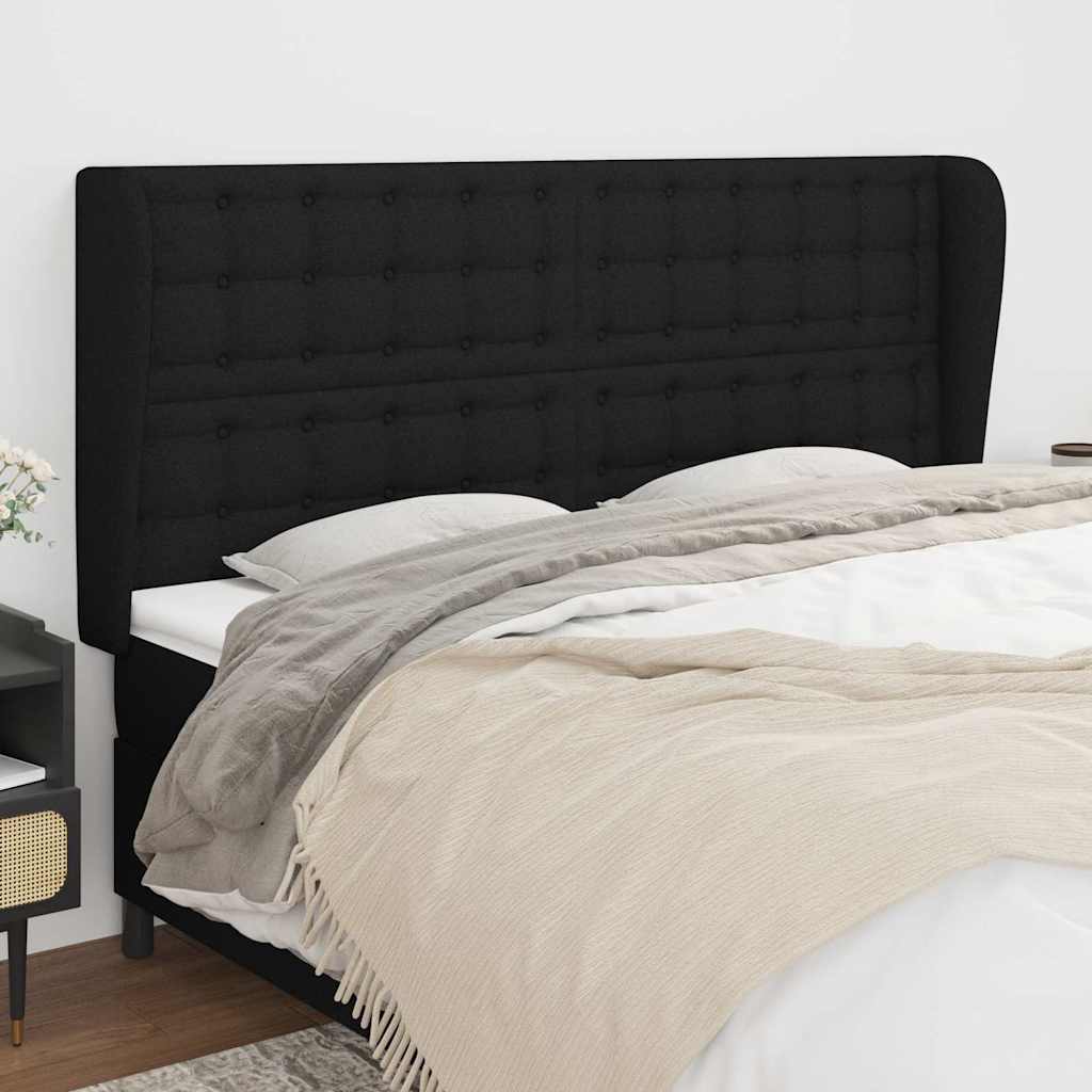 Vidaxl hoofdbord met randen 203x23x118 128 cm stof zwart