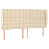 Vidaxl hoofdbord met randen 203x23x118 128 cm stof crèmekleurig