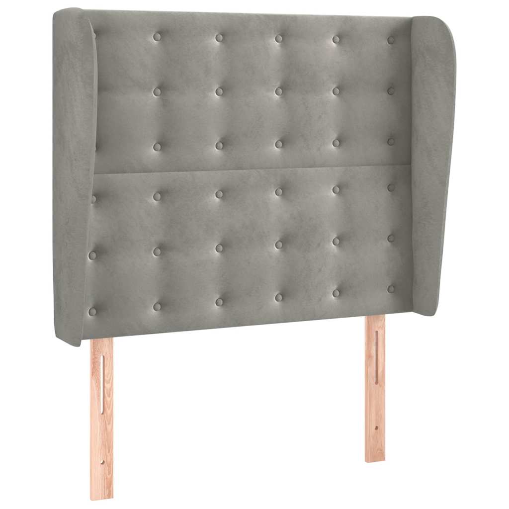 Vidaxl hoofdbord met randen 83x23x118 128 cm fluweel lichtgrijs