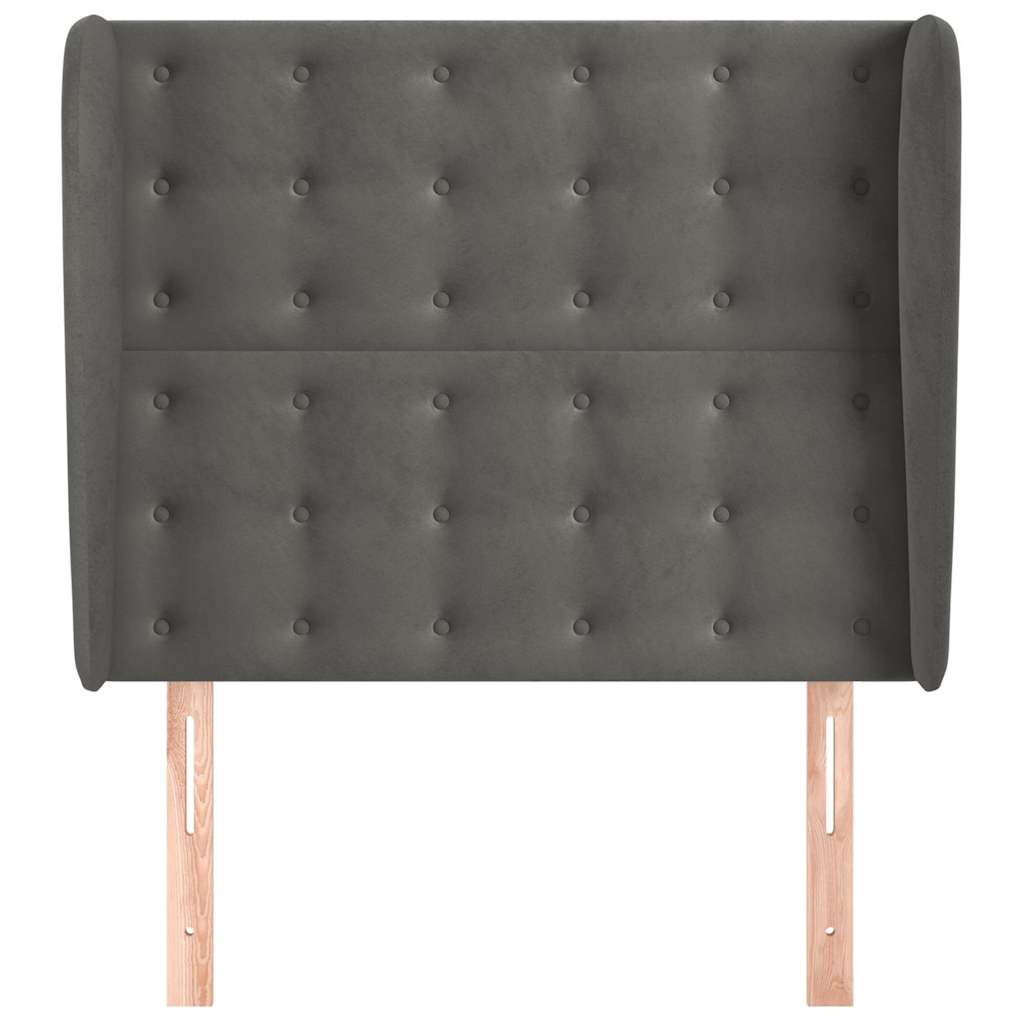 Vidaxl hoofdbord met randen 83x23x118 128 cm fluweel donkergrijs