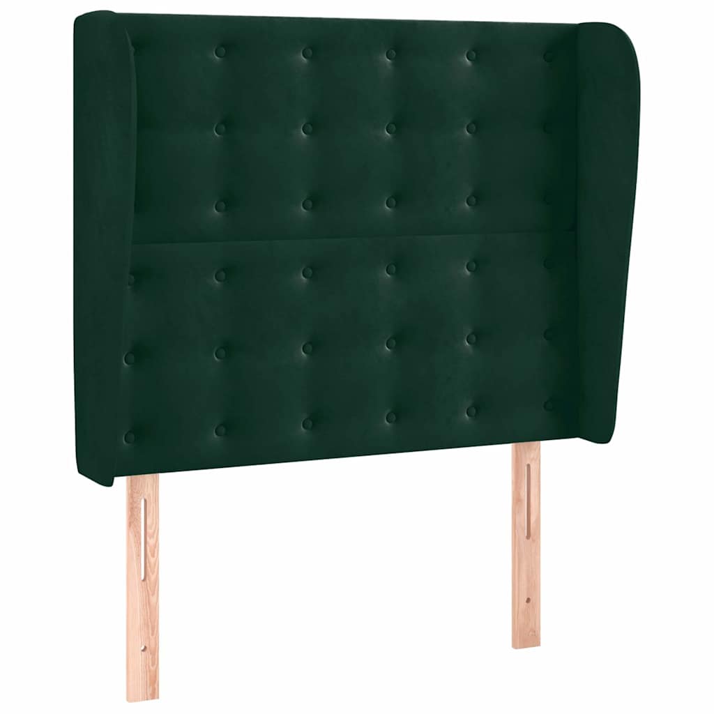 Vidaxl hoofdbord met randen 83x23x118 128 cm fluweel donkergroen