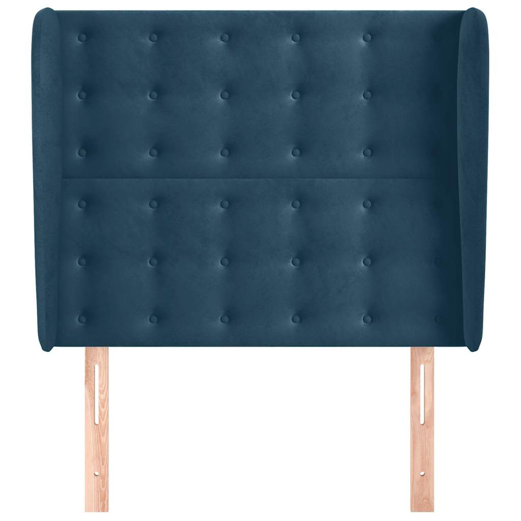 Vidaxl hoofdbord met randen 83x23x118 128 cm fluweel donkerblauw