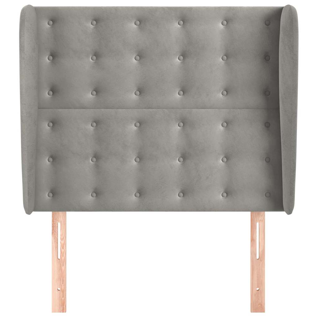 Vidaxl hoofdbord met randen 93x23x118 128 cm fluweel lichtgrijs