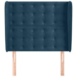Vidaxl hoofdbord met randen 93x23x118 128 cm fluweel donkerblauw