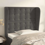 Vidaxl hoofdbord met randen 103x23x118 128 cm fluweel donkergrijs