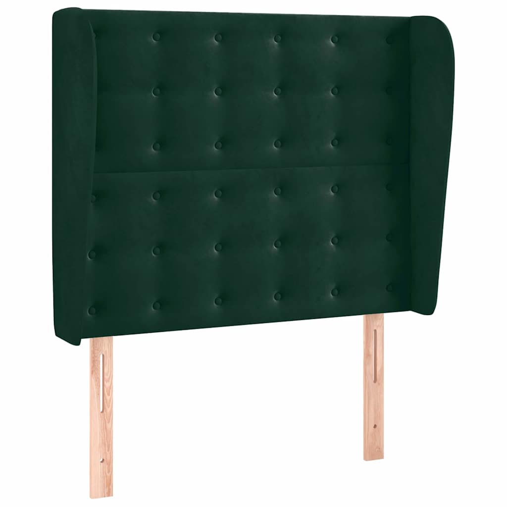 Vidaxl hoofdbord met randen 103x23x118 128 cm fluweel donkergroen