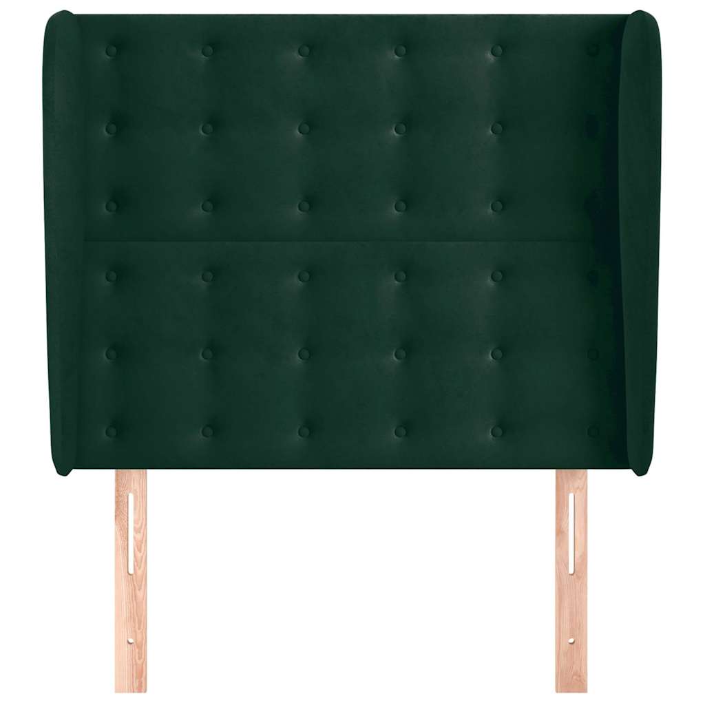Vidaxl hoofdbord met randen 103x23x118 128 cm fluweel donkergroen