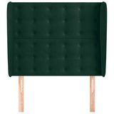 Vidaxl hoofdbord met randen 103x23x118 128 cm fluweel donkergroen
