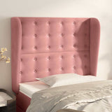 Vidaxl hoofdbord met randen 103x23x118 128 cm fluweel roze