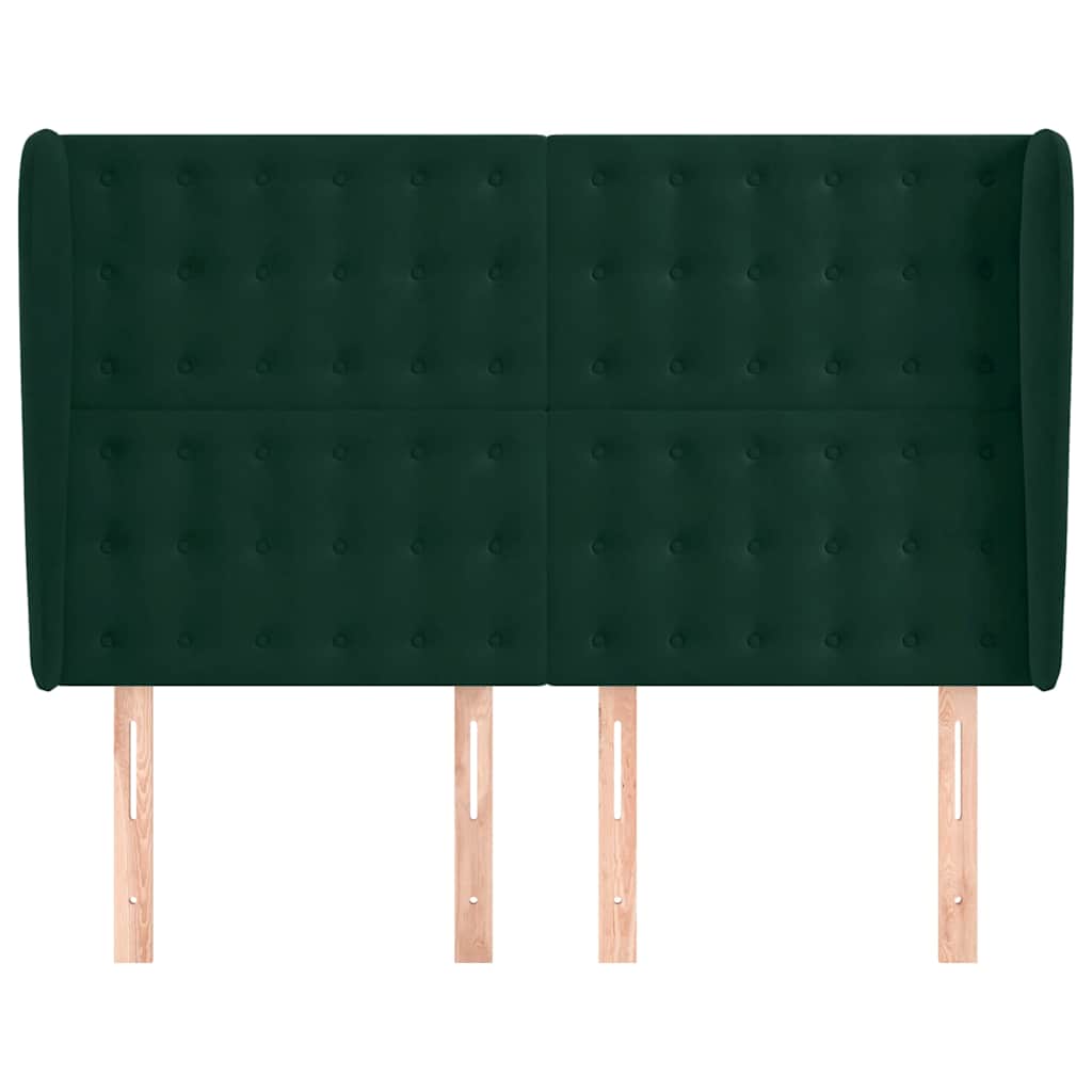 Vidaxl hoofdbord met randen 147x23x118 128 cm fluweel donkergroen