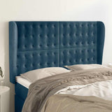 Vidaxl hoofdbord met randen 147x23x118 128 cm fluweel donkerblauw