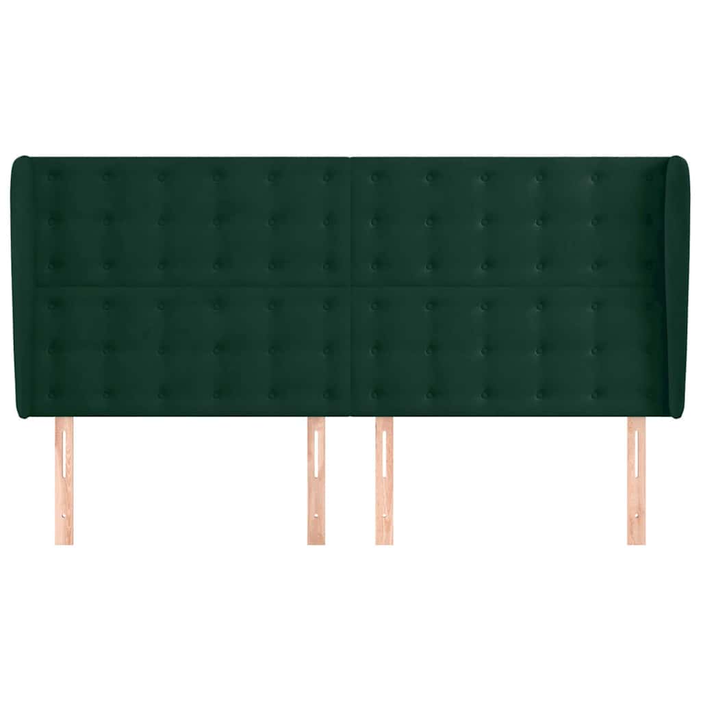 Vidaxl hoofdbord met randen 163x23x118 128 cm fluweel donkergroen