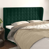 Vidaxl hoofdbord met randen 163x23x118 128 cm fluweel donkergroen