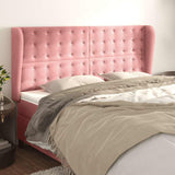 Vidaxl hoofdbord met randen 163x23x118 128 cm fluweel roze