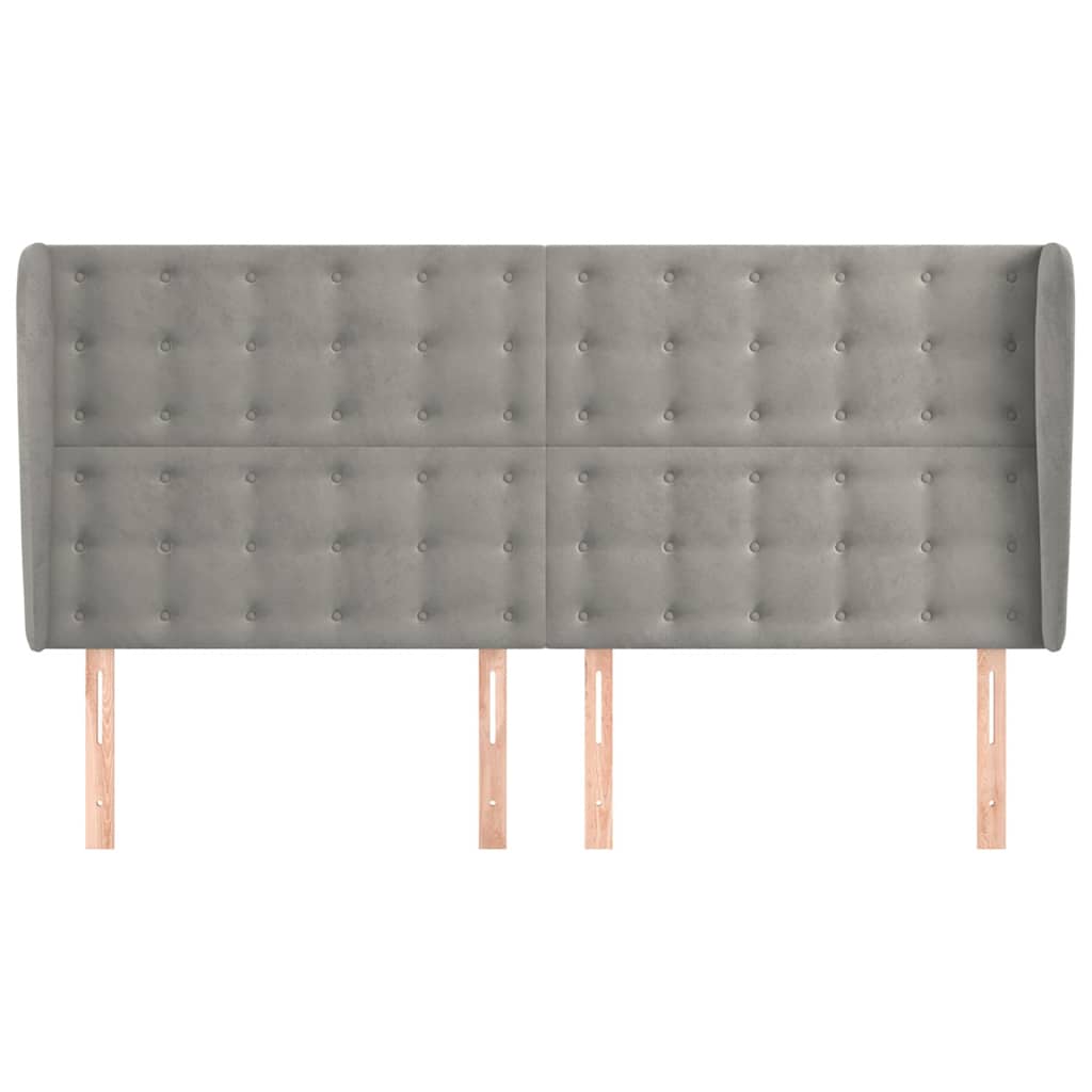 Vidaxl hoofdbord met randen 183x23x118 128 cm fluweel lichtgrijs
