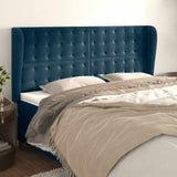 Vidaxl hoofdbord met randen 183x23x118 128 cm fluweel donkerblauw