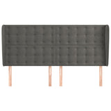 Vidaxl hoofdbord met randen 203x23x118 128 cm fluweel donkergrijs