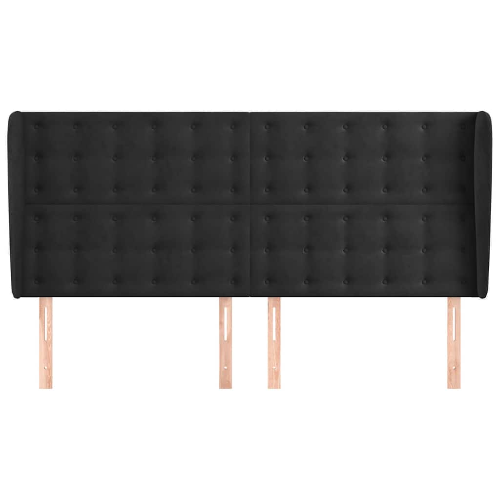 Vidaxl hoofdbord met randen 203x23x118 128 cm fluweel zwart