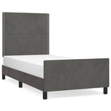 Vidaxl bedframe zonder matras 90x200 cm fluweel donkergrijs