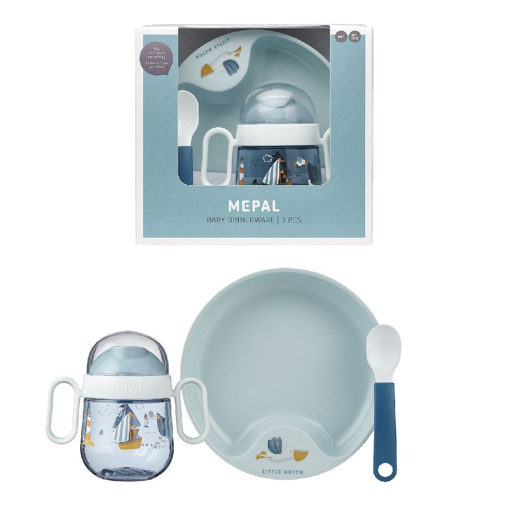 Mepal Babygeschirr Little Dutch Sailors Bay 3-teilig blau