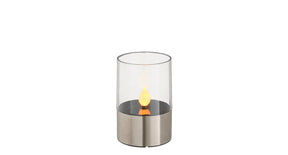 Solar kaars zilver warm wit led display - h11xd7,5cm