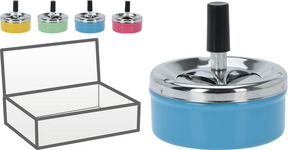 Aschenbecher Drucksystem Metall 4-fach sortiert