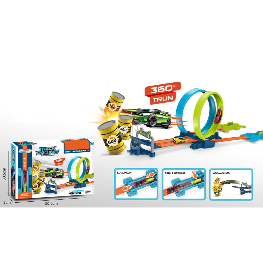 Juguetes tiernos racebaan bucle play set con 2 autos