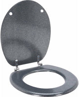 Bathroom solutions toiletbril 45x37.5 cm zilver mdf