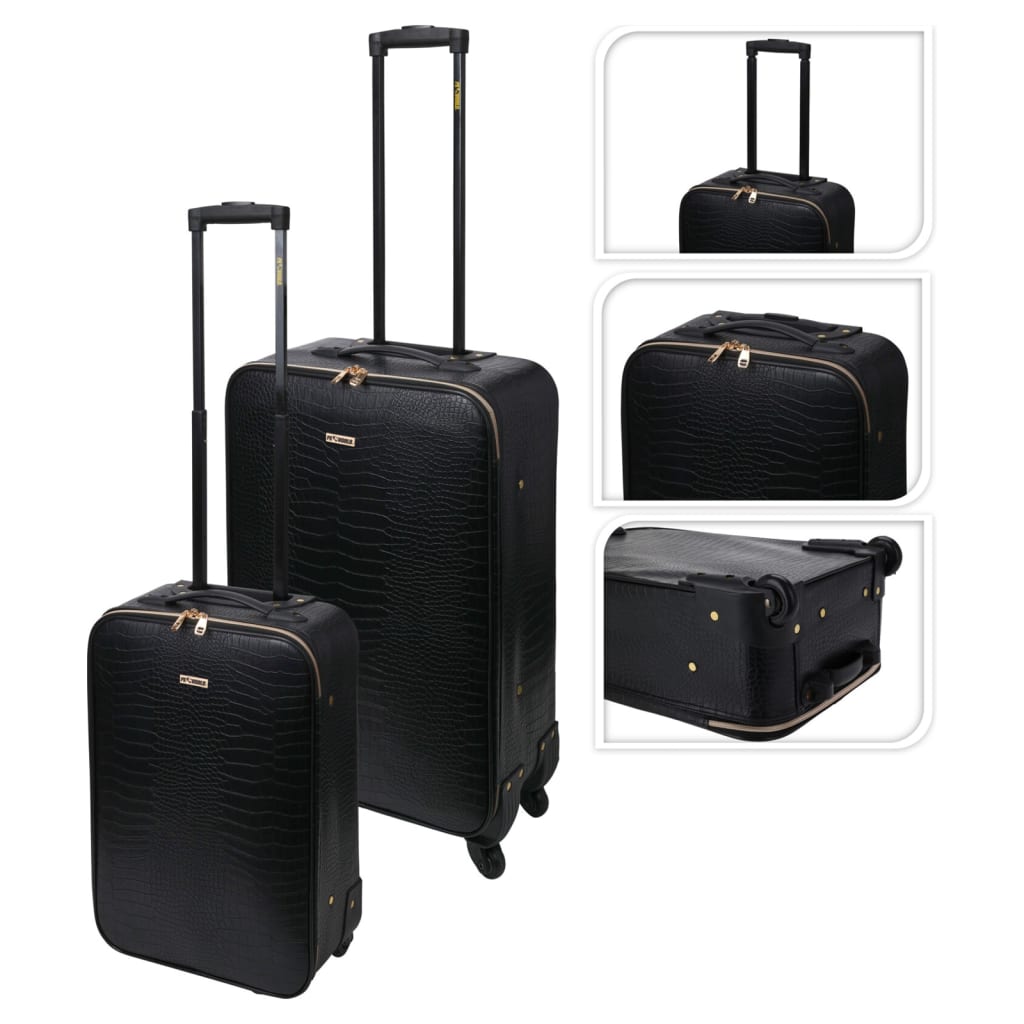 Proworld 2-teiliges Gepäckset Croco Black