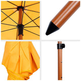 Overige merken parasol met houtlook 220 cm geel