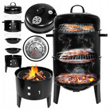 Progarden Charcoal Grill mit Kamin und 2 Grillgrills schwarz