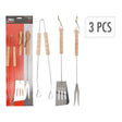 Bbq gereedschap 3-delig hout rvs