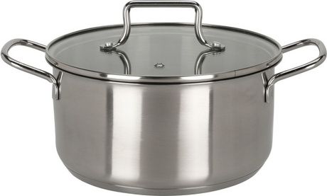 Eh kookpan rvs met glazen deksel - 20cm