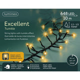 Lumineo LED ausgezeichnetes Funkeln 648 LEDs 100 cm schwarz warmweißes Licht