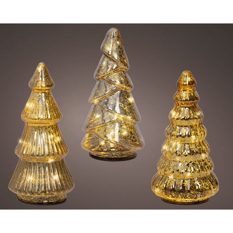 Kaemingk Mikro-LED-Boom aus Glas, stabiler Innendurchmesser: 9 cm x Höhe: 17,5 cm