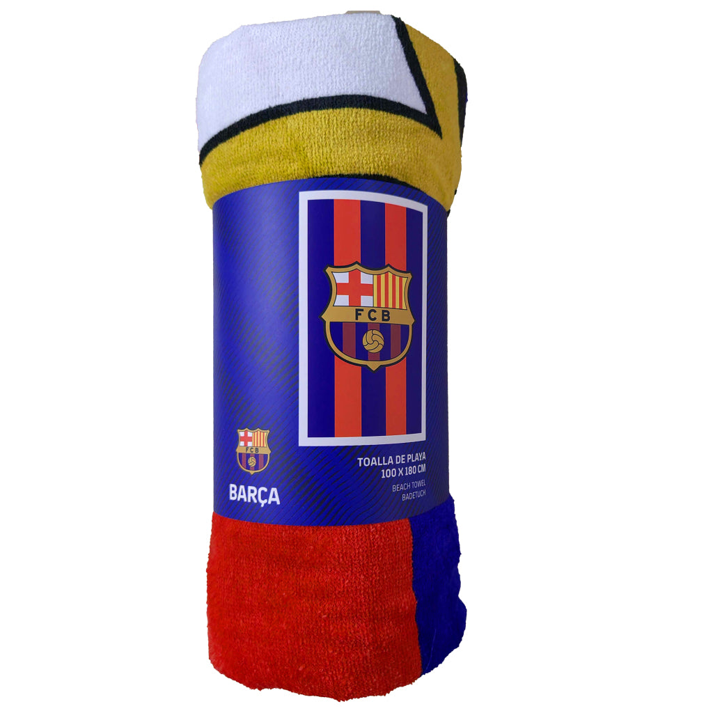 Overige Merken FC Barcelona Badlaken 100x180 cm Blauw Rood