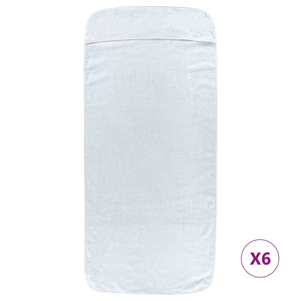 Serviettes à brin de vidaxl 6 pcs 400 g m² 60x135 cm tissu blanc