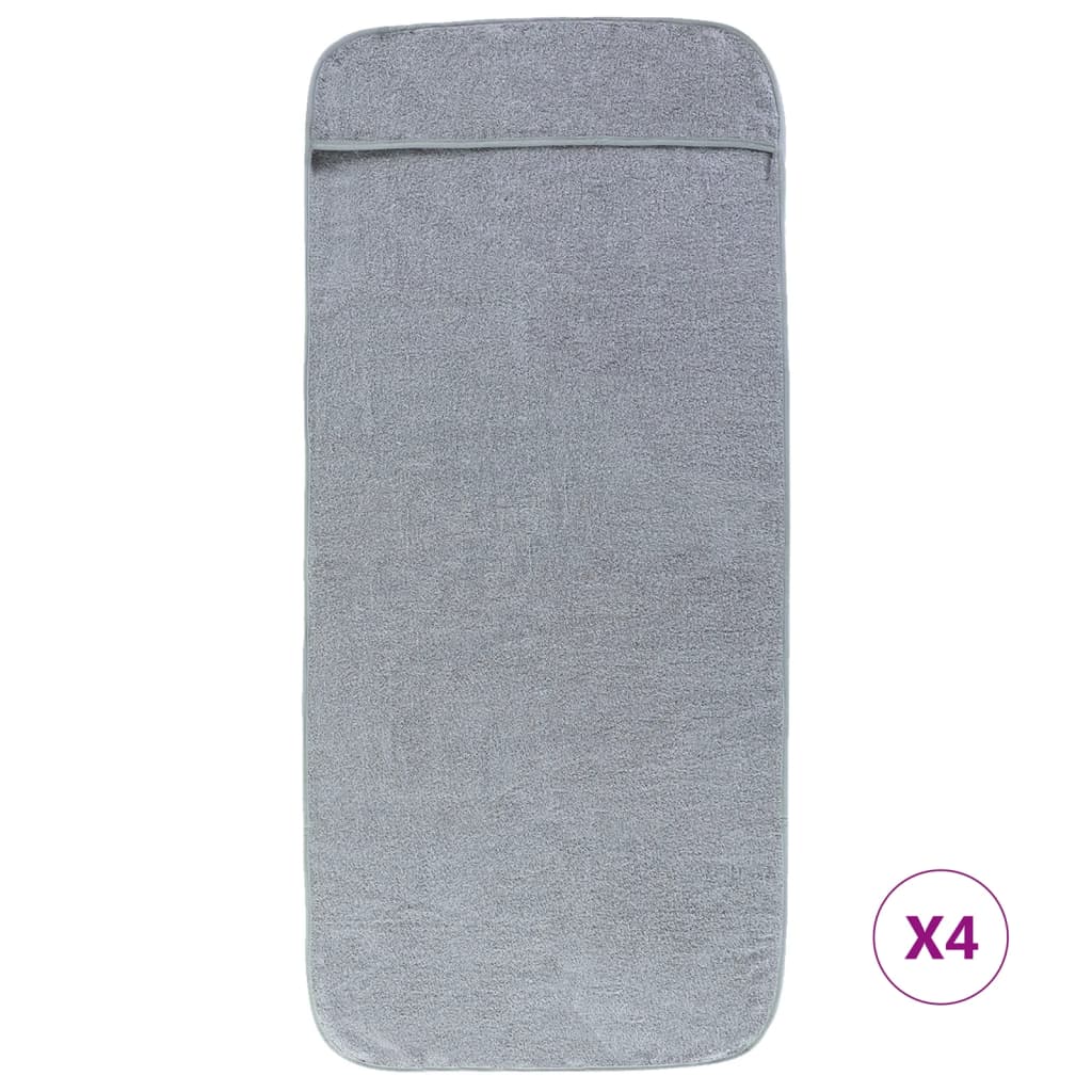 Serviettes de brin de vidaxl 4 st 400 g m² 60x135 cm Gray en tissu