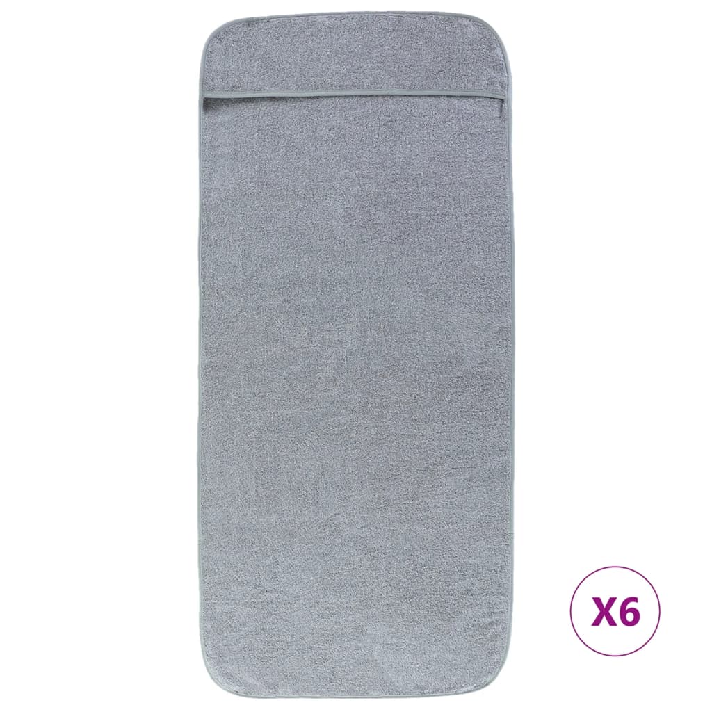 Serviettes à brin de vidaxl 6 pcs 400 g m² 60x135 cm Gris de tissu