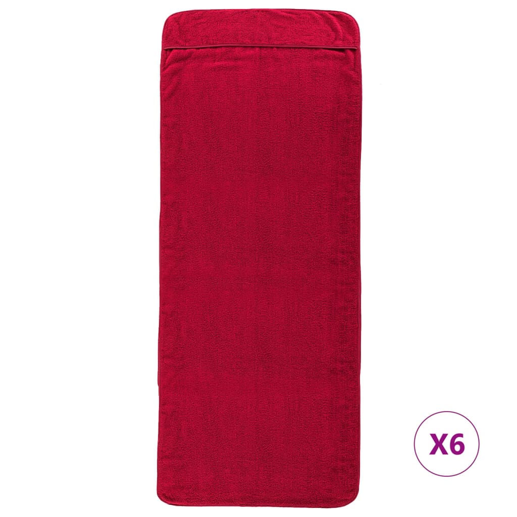 Serviettes à brin de vidaxl 6 pcs 400 g m² 60x135 cm tissu borgogne rouge