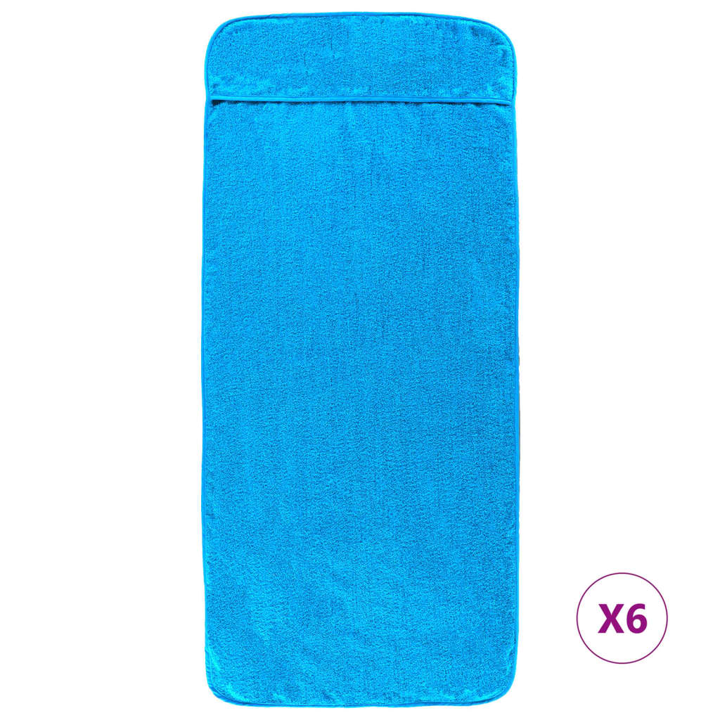 Serviettes de brin de vidaxl 6 pcs 400 g m² 60x135 cm Turquoise en tissu