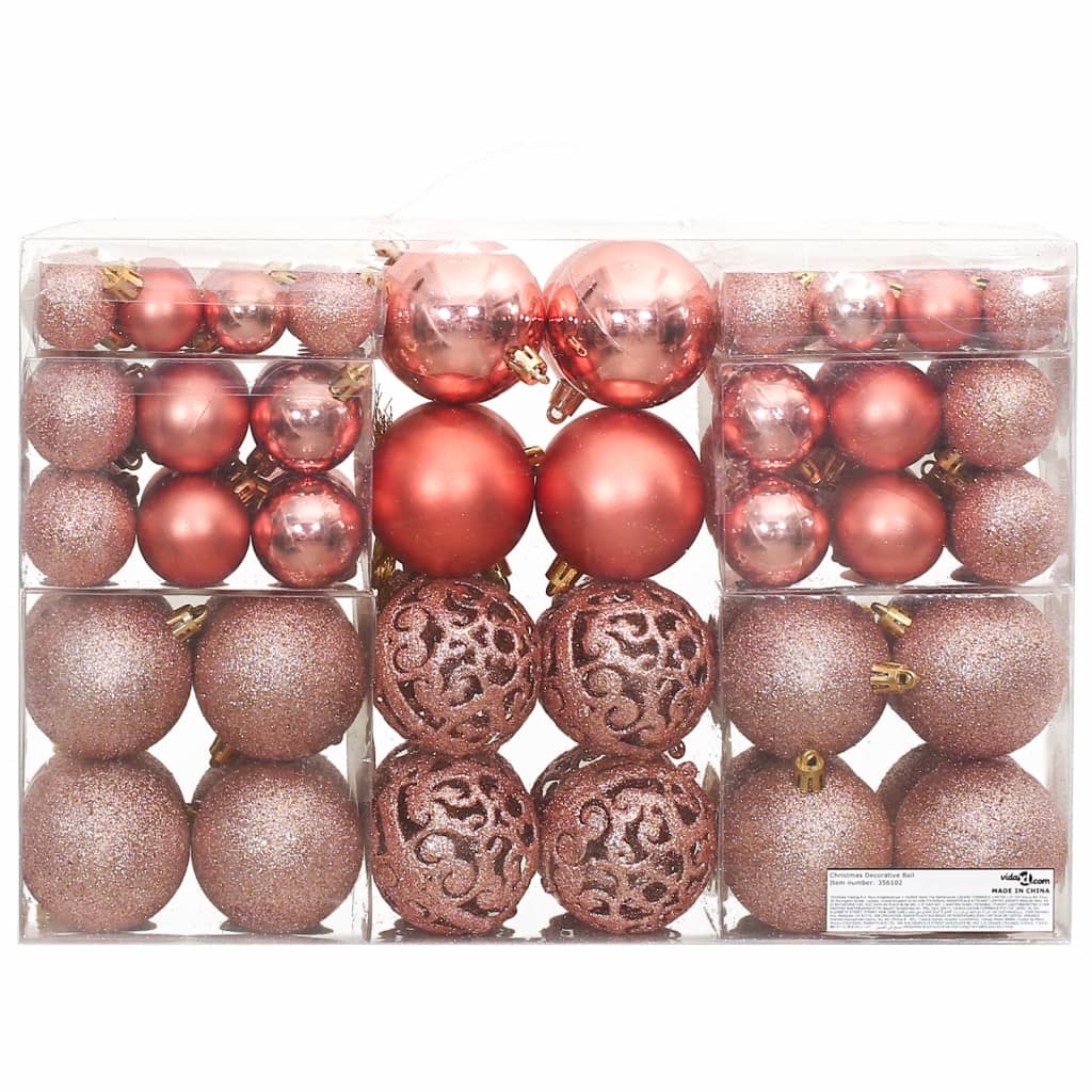 Vidaxl Christmas Balls 100 ST 3 4 6 CM Rosa y rosado