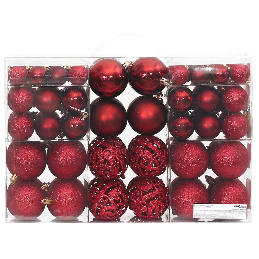 Vidaxl Christmas Balls 100 St 3 4 6 cm Vino rosso