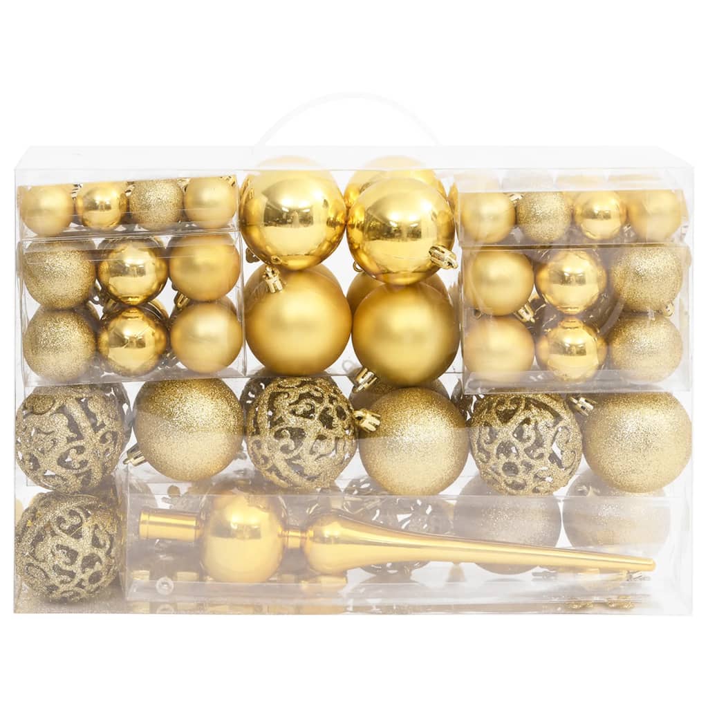 VIDAXL 111-TEIL-Weihnachtsball-Set Polystyrol Goldfarbe