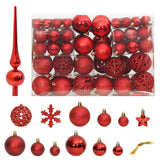 Vidaxl 111 Parts de Noël Ball Set Polystyrène Rouge