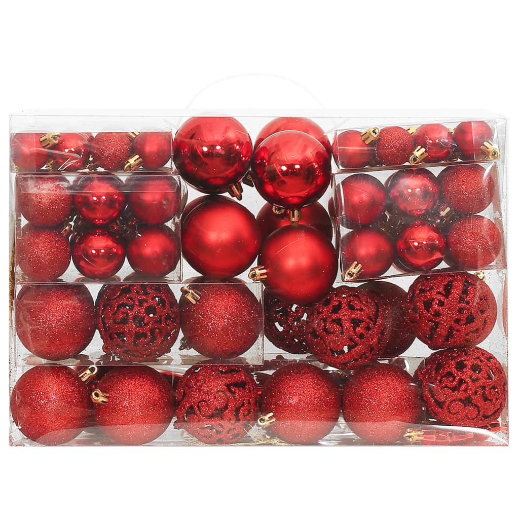 Vidaxl 111 Parts de Noël Ball Set Polystyrène Rouge