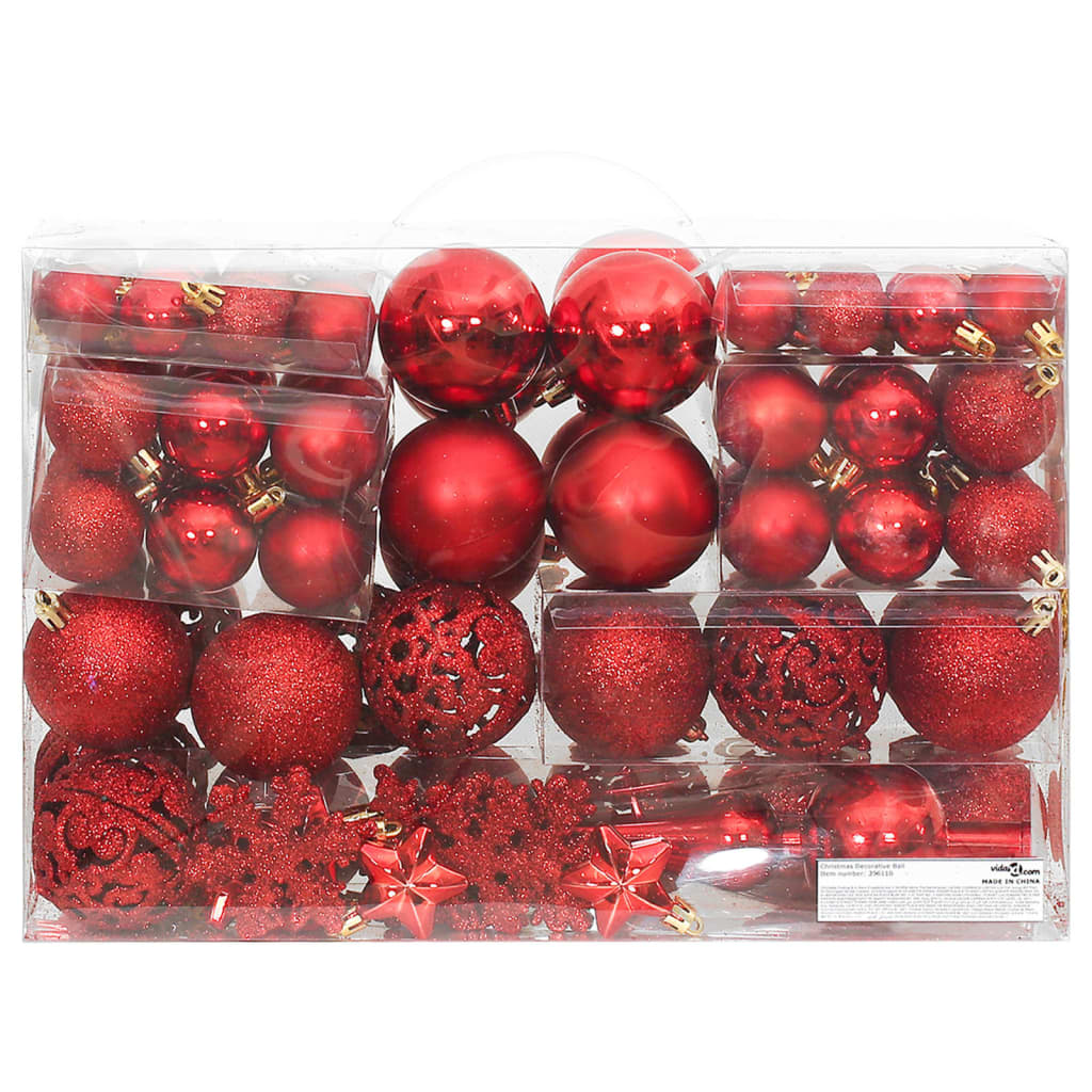 Vidaxl 111 Parts de Noël Ball Set Polystyrène Rouge