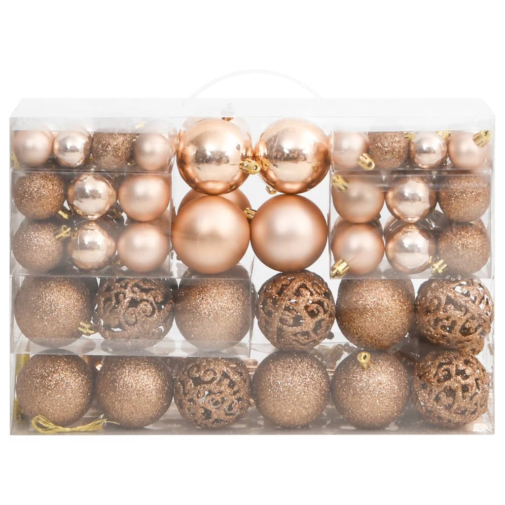 Vidaxl 111-part Christmas ball set Polystyrene Roségoud