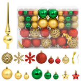 VIDAXL 112-TEIL-Weihnachtsball-Set Polystyrol Rotgrün und goldfarben