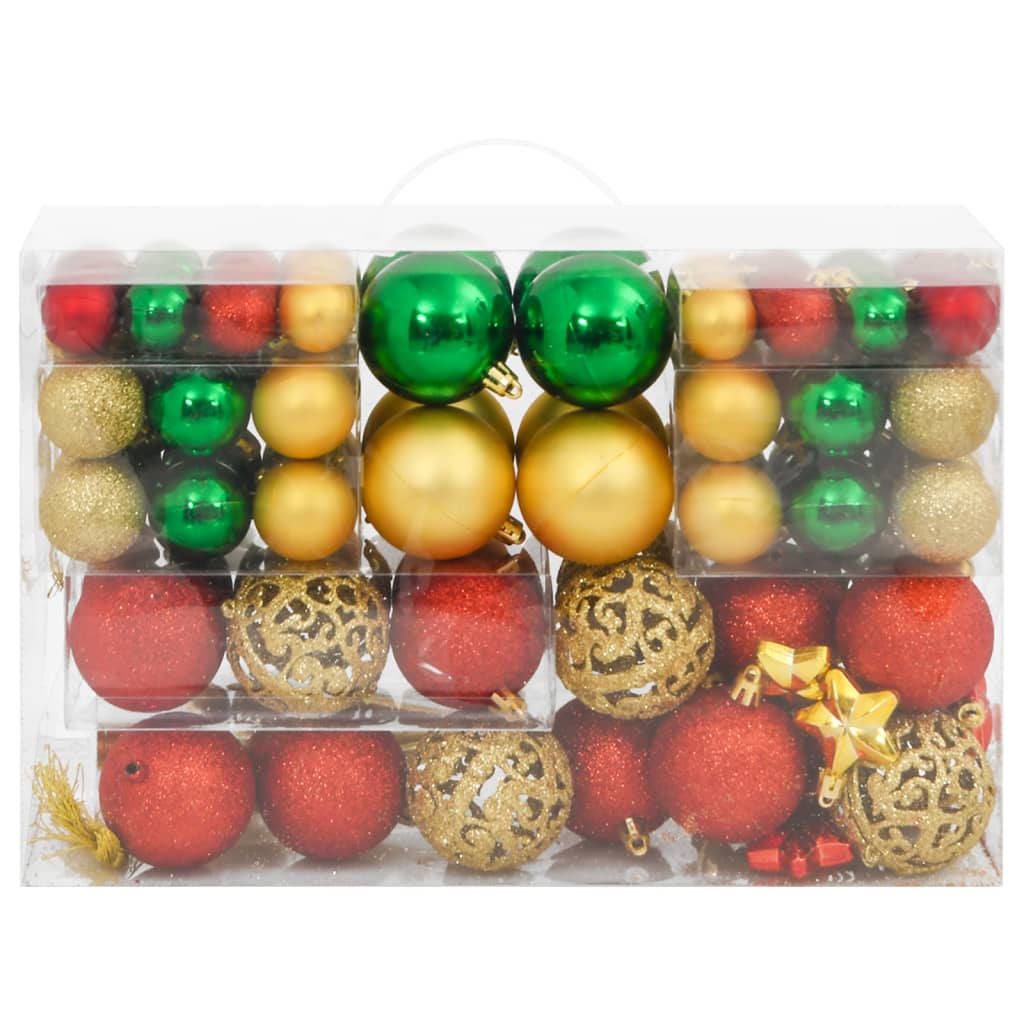 Vidaxl 112 parties de Noël Ball Set polystyrène vert rouge et or de couleur